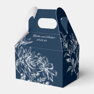 Caixa de Favor do Casamento Floral Elegante Branco