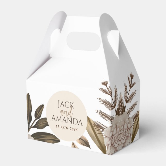 Caixa de Favor do Casamento Floral Rustic Elegance (Frente)