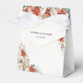 Caixa de Favor do Casamento Pinecone Red Greenery