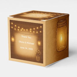 Caixa de Favor do Casamento Rustic Mason Jar
