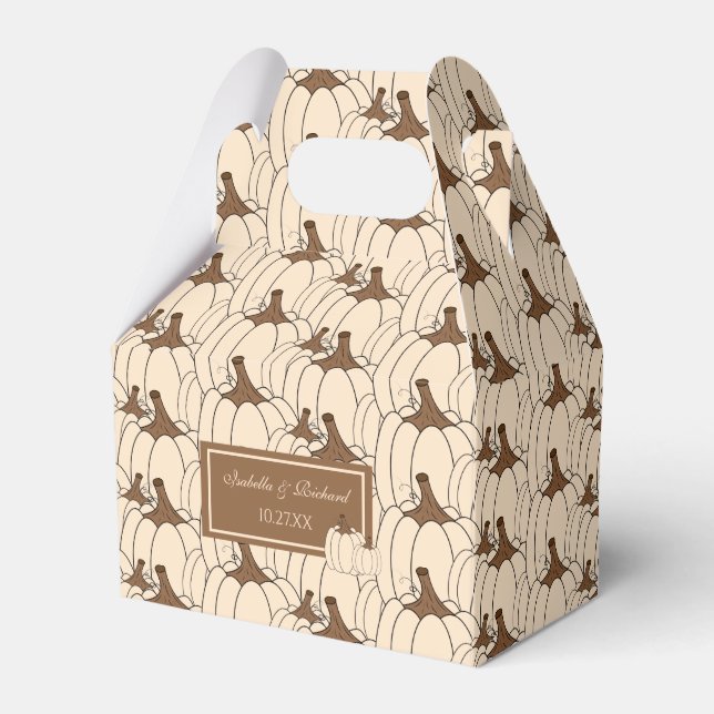 Caixa de Favor do Elegante Creamy Pumpkins Casamen (Frente)