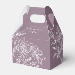 Caixa de Favor do Floral Branco e Roxo Elegante