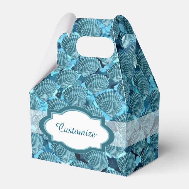 Caixa de Favor do Teal Sparkle Seashell Gable (Frente)