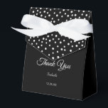 Caixa de Favor Elegante preta e branca<br><div class="desc">pérolas chiques e caligrafia branca na Caixa de Favor preta.</div>