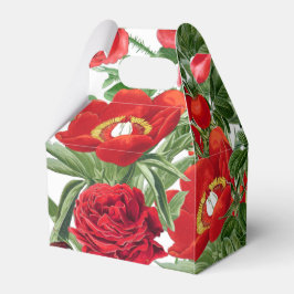 Caixa de Favor Floral das Flores de Peônias de Ros