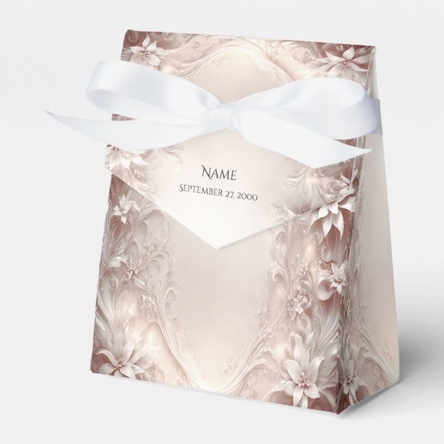 Caixa de Favor Floral de Marfim Branca (Frente)