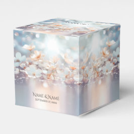 Caixa de Favor Floral de Pêssego Branco