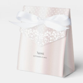 Caixa de Favor Floral do Lace Branco Elegante