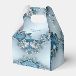 Caixa de Favor Floral do Ornamentado Azul