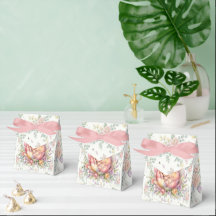 Caixa de Favor Floral em Aquarela Elegante