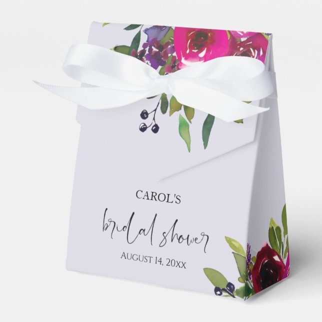 Caixa de Favor Floral Lavanda Desbotada em Aquarel (Frente)