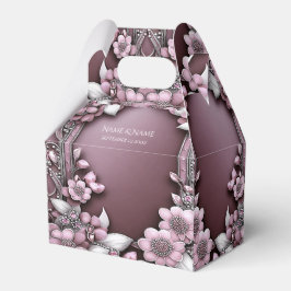 Caixa de Favor Floral Rosa