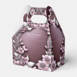 Caixa de Favor Floral Rosa