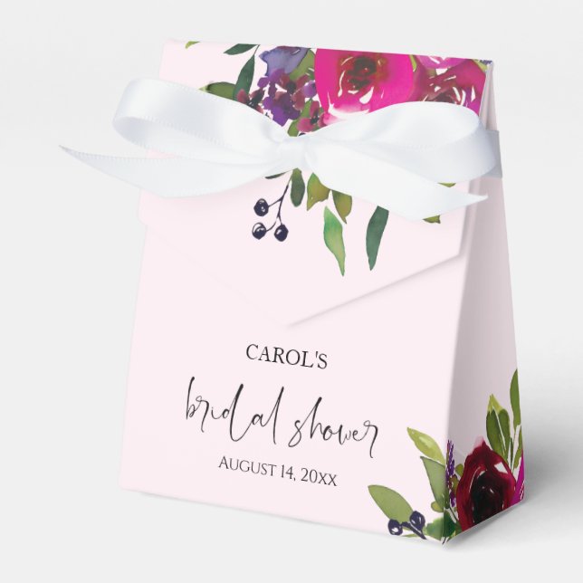 Caixa de Favor Floral Rosa Claro com Aquarela (Frente)