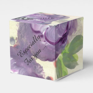 Caixa de favor floral roxo grande