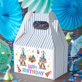 Caixa de Favor Gable de Aniversário Monkey Cupcake