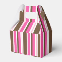 Caixa de Favor Gable Marrom e Listra Rosa