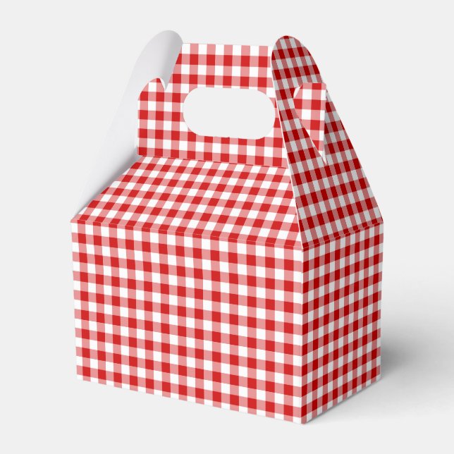 Caixa de Favor Gingham Vermelho Gable (Frente)