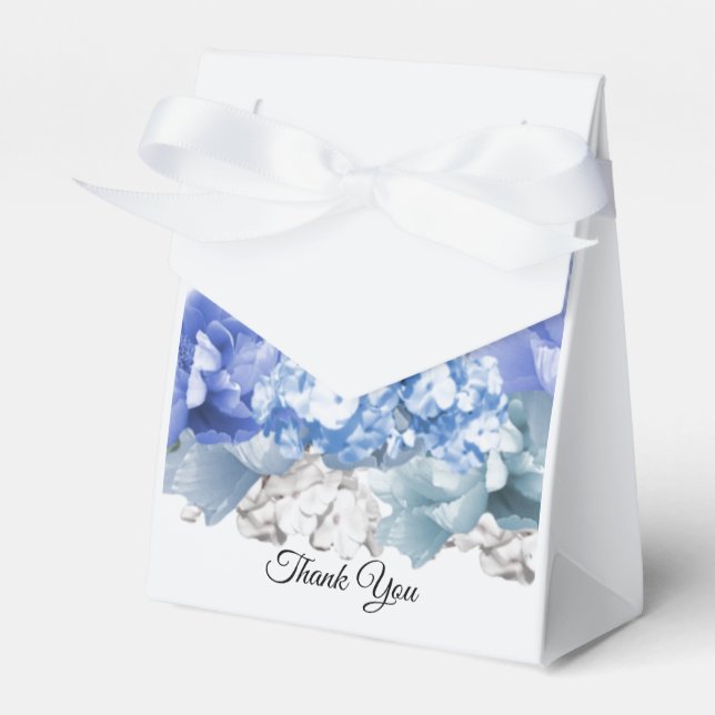 Caixa de Favor Misto Floral Azul Monocromático (Frente)