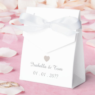 Caixa de Favor para Casamento em Marfim Suave com