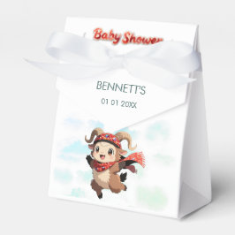 Caixa de Favor para Chá de Bebê Cute Ram Winter