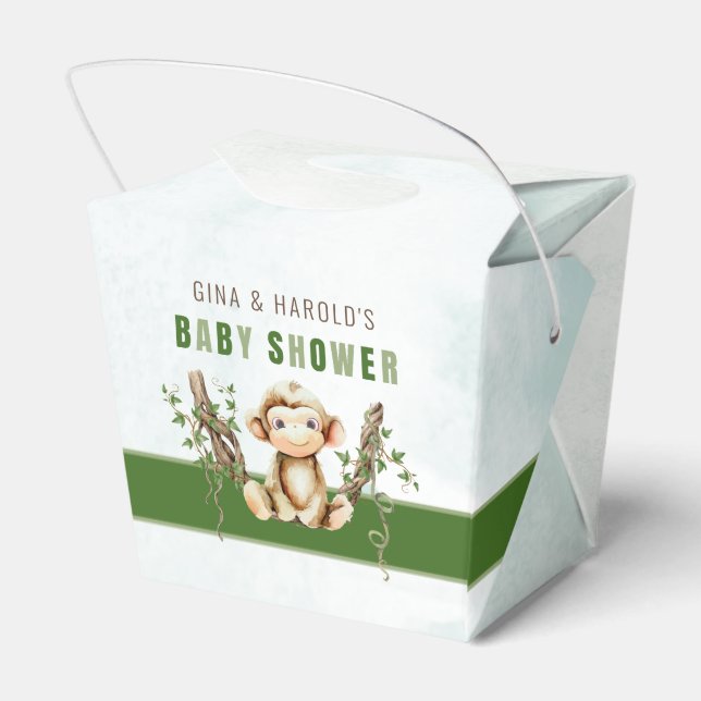 Caixa de Favor para Chá de Bebê de Macaco (Verso)