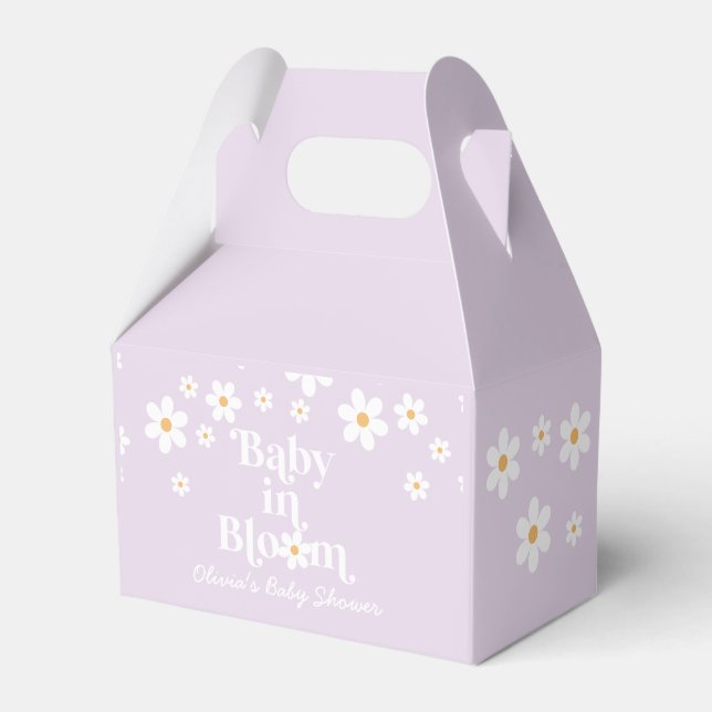 Caixa de Favor para Chá de Bebê Retro Daisy Baby i (Frente)