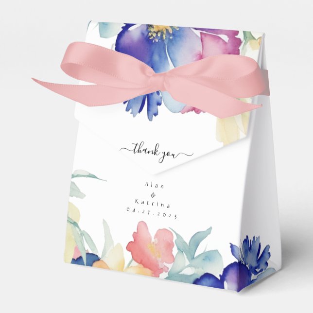 Caixa de Favor para Tenda de Casamento Floral Boho (Frente)