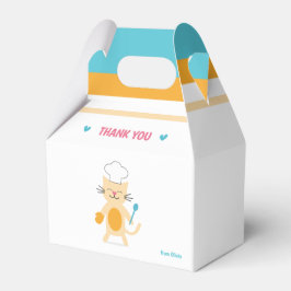 Caixa de Favor Personalizada Chef Gato para Crianç