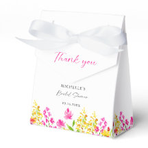 Caixa de Favor Personalizada de Floral para Chá de