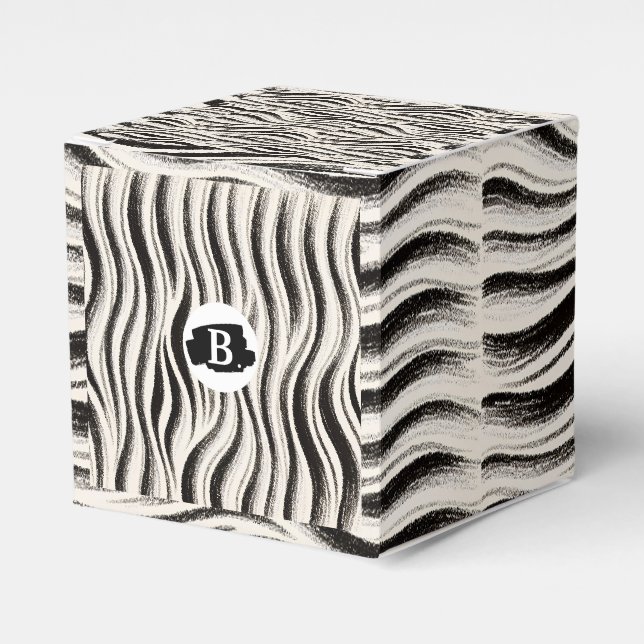 Caixa de Favor Personalizada de Zebra – Favor de F (Frente)