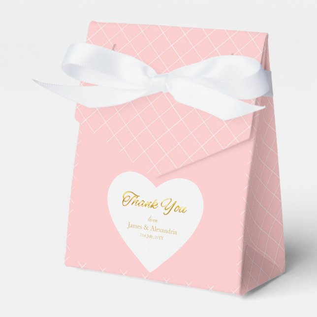 Caixa de Favor Personalizada Obrigado em Dourado c (Frente)
