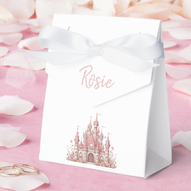 Caixa de Favor Personalizada Rosa-Rosa do Castelo  (Casamento)