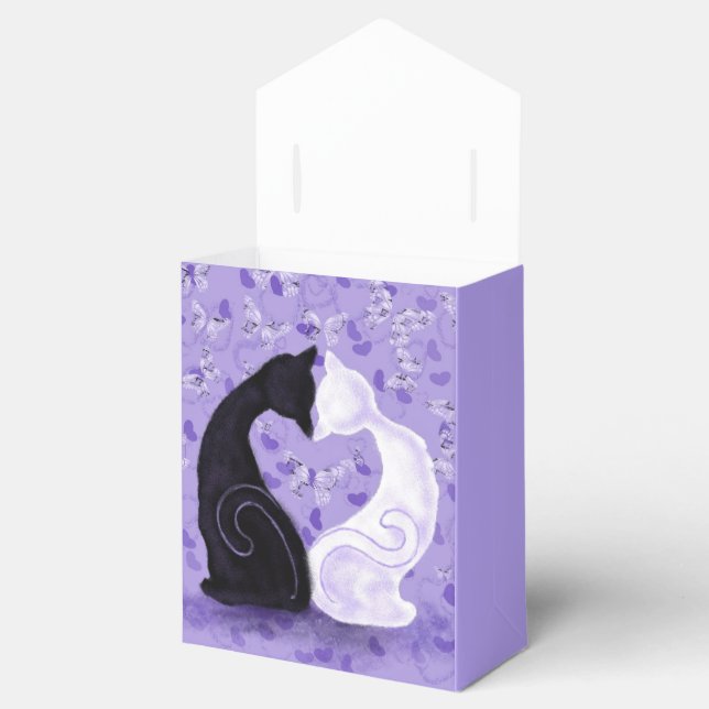 Caixa de Favor Roxo de Casal de Gato de Amor Bonit (Aberto)