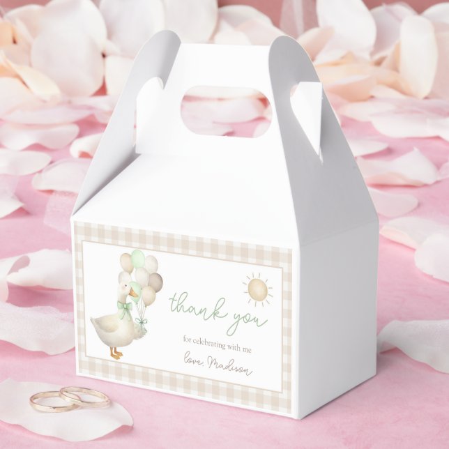 Caixa de Favor Silly Goose, Balões, Gingham Retrô (Casamento)