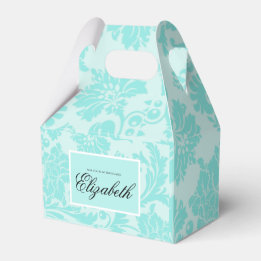 Caixa de favor Teal Damask
