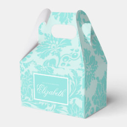 Caixa de favor Teal Damask