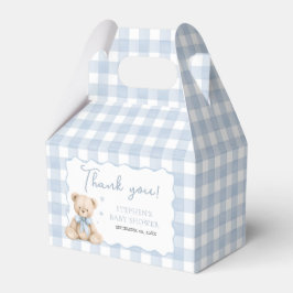 Caixa de Favor Teddy Bear Blue Gingham