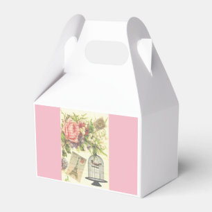 Caixa de Favor Tema Francês Rosa Vintage Paris