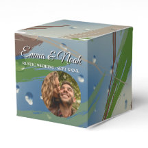 Caixa de Favor Verde, Marrom e Bege com Pinceladas