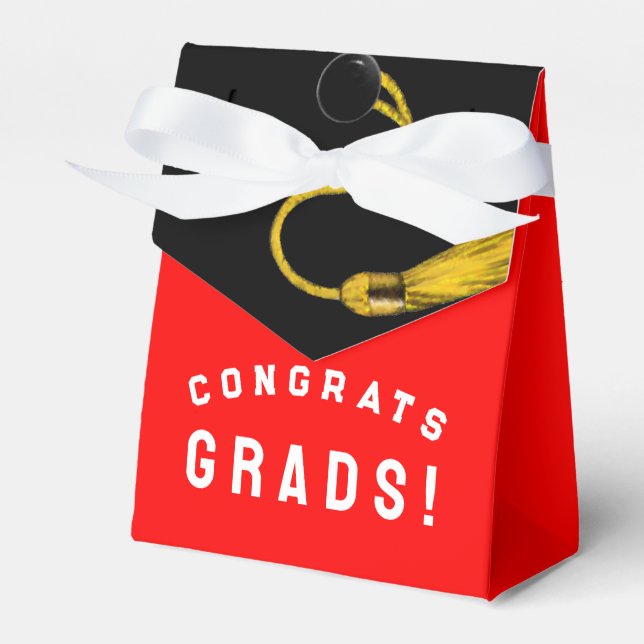 Caixa de Favor Vermelho Congrats Graduação (Frente)