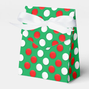 Caixa De Favor Vermelho E Verde De Pontos De Natal