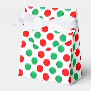 Caixa De Favor Vermelho E Verde De Pontos De Natal