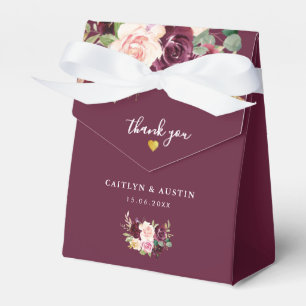 caixa de favorecimento de casamento floral com ame