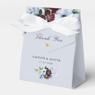 caixa de favorecimento de casamento floral com bur