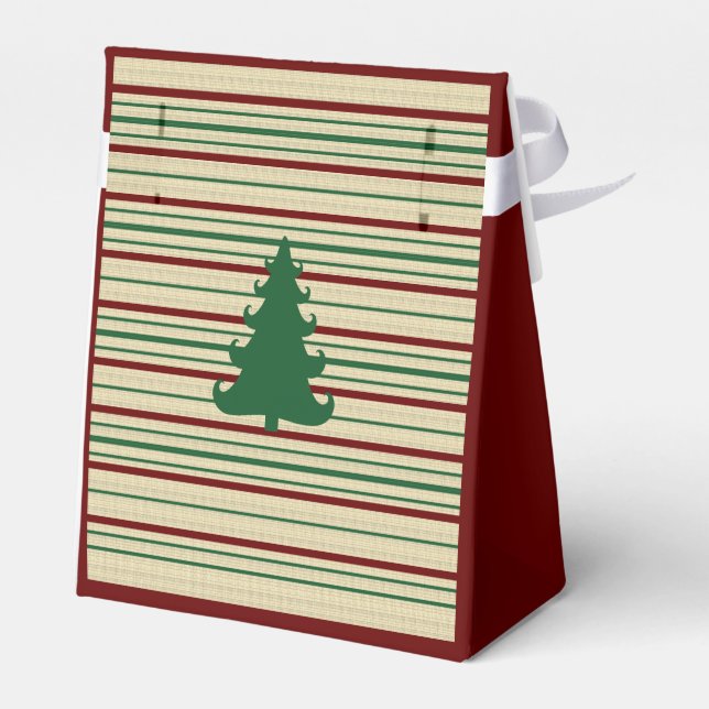 Caixa de favores de árvore de Natal listrada (Verso)