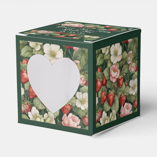 Caixa de favores feminina Morangos e Flor (Frente)