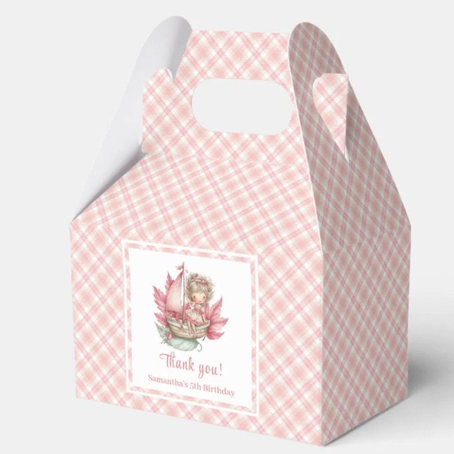 Caixa de Favorita Menina Flores de Fada Caprichosa (Blush Pink Whimsical Fairy Flowers Girl Favor Box)