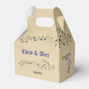 Caixa de favorito de casamento dos animais medieva