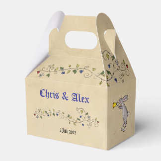 Caixa de favorito de casamento dos animais medieva